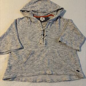SPERRY Women’s Sz Small Hooded Sweatshirt Nautical Sailor Beach Criss‎ Cross Zip